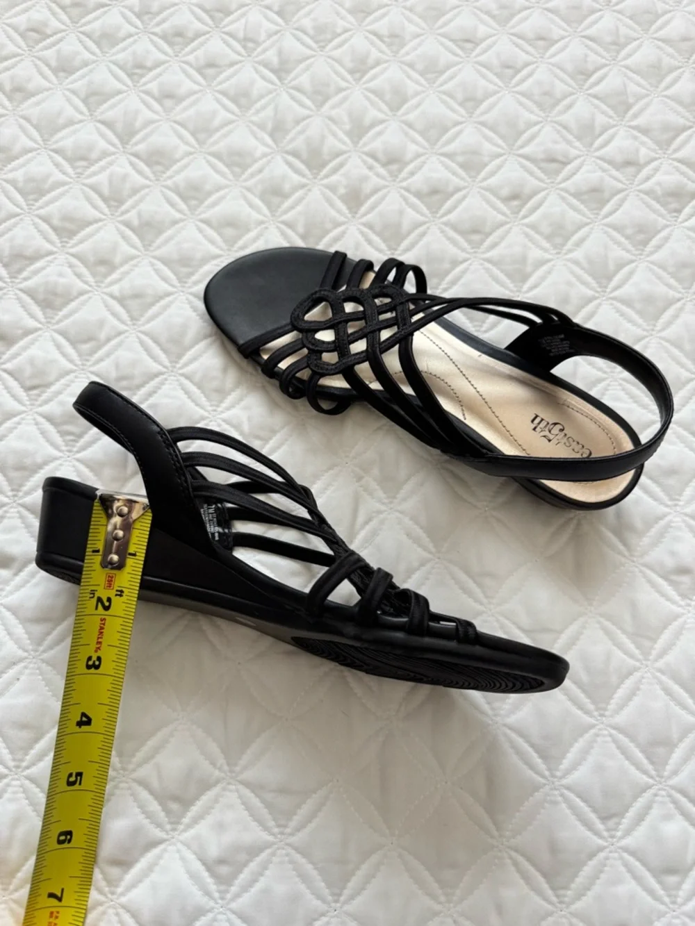 East 5th Black Reno Wedge Sandals Size 7